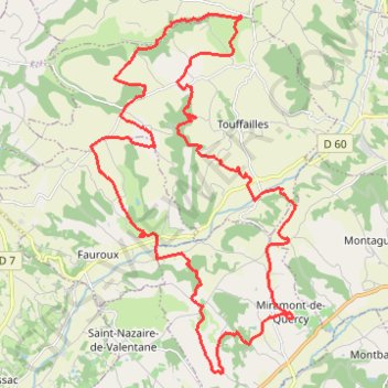 Itinéraire Circuit nord Miramont-de-Quercy, distance, dénivelé, altitude, carte, profil, trace GPS