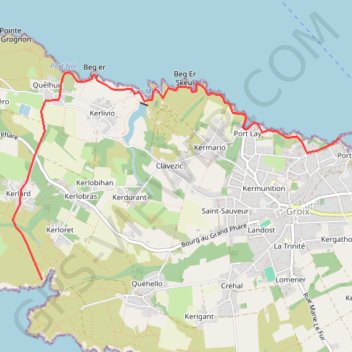 Itinéraire Randonnée sur l'Île de Groix, distance, dénivelé, altitude, carte, profil, trace GPS