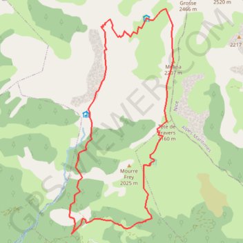 Itinéraire La Mélina, Sommet en boucle depuis le col du Fa, distance, dénivelé, altitude, carte, profil, trace GPS