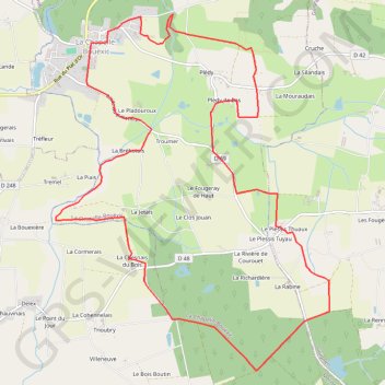 Itinéraire Circuit Chêne au Loup La Chapelle Bouexic, distance, dénivelé, altitude, carte, profil, trace GPS