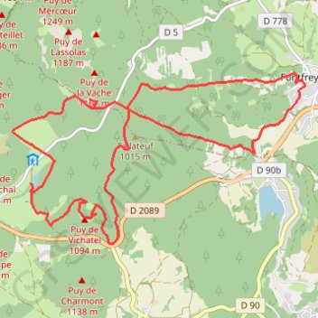 Itinéraire Sur les Cheires Hautes, distance, dénivelé, altitude, carte, profil, trace GPS