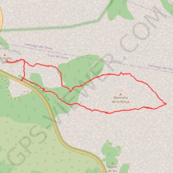 Itinéraire Montaña de Samara, distance, dénivelé, altitude, carte, profil, trace GPS