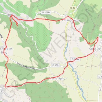 Itinéraire Les Bévys, distance, dénivelé, altitude, carte, profil, trace GPS