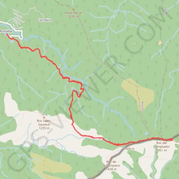 Itinéraire LE ROC DE FRAUSA:18, distance, dénivelé, altitude, carte, profil, trace GPS