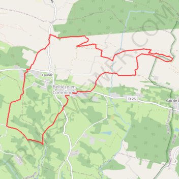 Itinéraire Belbèze V2 d11 D320, distance, dénivelé, altitude, carte, profil, trace GPS