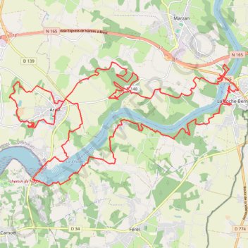 Itinéraire Rando Arzal, distance, dénivelé, altitude, carte, profil, trace GPS