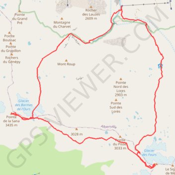 Itinéraire Pointe de Méan Martin et de la Sana, depuis le Manchet, distance, dénivelé, altitude, carte, profil, trace GPS