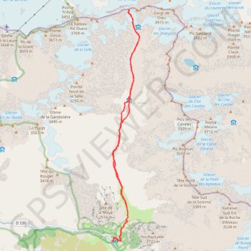 Itinéraire Brèche de la Meije, distance, dénivelé, altitude, carte, profil, trace GPS