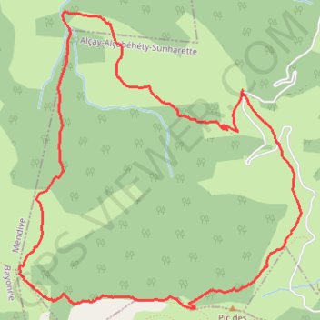 Itinéraire Canaule de Burquidoy, distance, dénivelé, altitude, carte, profil, trace GPS