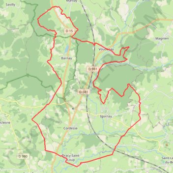 Itinéraire La Dracéenne - Dracy-Saint-Loup, distance, dénivelé, altitude, carte, profil, trace GPS