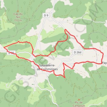 Itinéraire Le tour du Barry - Sauveterre-de-Comminges, distance, dénivelé, altitude, carte, profil, trace GPS