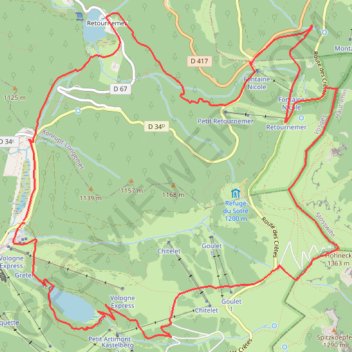 Itinéraire La Bresse - Le Hohneck - Retournemer, distance, dénivelé, altitude, carte, profil, trace GPS