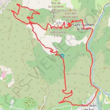 Itinéraire Saint Guilhem, distance, dénivelé, altitude, carte, profil, trace GPS