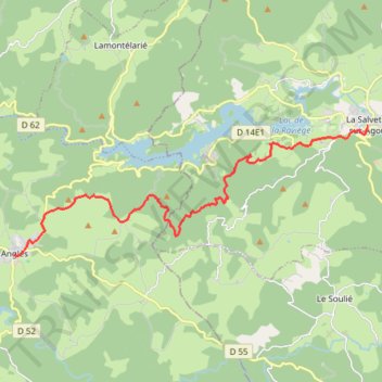 Itinéraire De La Salvetat sur Agout à Anglès, distance, dénivelé, altitude, carte, profil, trace GPS