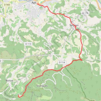 Itinéraire Apt - Seguins, distance, dénivelé, altitude, carte, profil, trace GPS