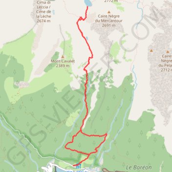 Itinéraire lac-de-cerise-et-lac-du-mercantour, distance, dénivelé, altitude, carte, profil, trace GPS