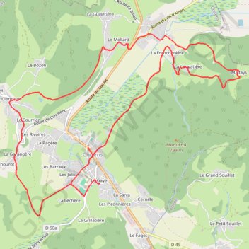 Itinéraire Pays Voironnais - Circuit du Marais de Chirens, distance, dénivelé, altitude, carte, profil, trace GPS