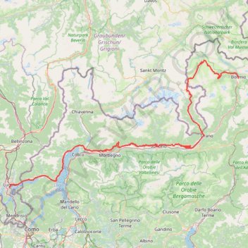 Itinéraire Track-E3. Bormio, distance, dénivelé, altitude, carte, profil, trace GPS