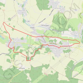 Itinéraire Les coteaux de la Montcient, distance, dénivelé, altitude, carte, profil, trace GPS