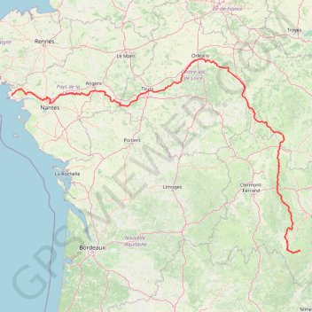 Itinéraire Sentier de la Loire, distance, dénivelé, altitude, carte, profil, trace GPS