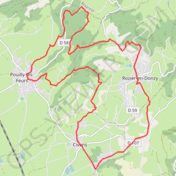 Itinéraire Montagnes du Matin - Civens, distance, dénivelé, altitude, carte, profil, trace GPS