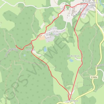 Itinéraire Le Rocher de la Femme Perdue - La Chapelle-Taillefert, distance, dénivelé, altitude, carte, profil, trace GPS