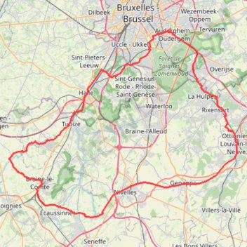 Itinéraire braine LC, distance, dénivelé, altitude, carte, profil, trace GPS