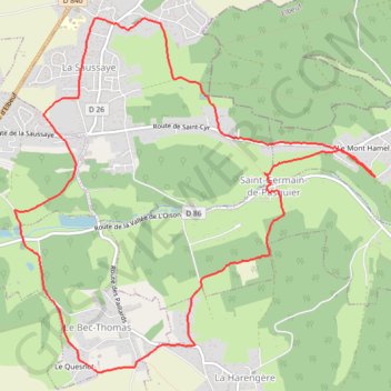 Itinéraire Rando à Saint Germain de Pasquier, distance, dénivelé, altitude, carte, profil, trace GPS