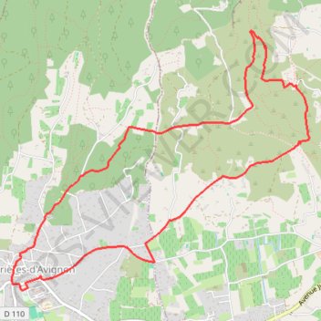 Itinéraire Le village des bories à Gordes depuis Cabrières-d'Avignon, distance, dénivelé, altitude, carte, profil, trace GPS