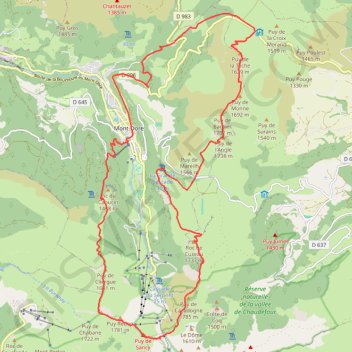 Itinéraire Les crêtes du Sancy et Col de la Croix Morand (parcours 1529030-1553498), distance, dénivelé, altitude, carte, profil, trace GPS