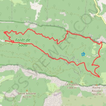 Itinéraire La Forêt de Saou, retour par le Pas de la Motte, distance, dénivelé, altitude, carte, profil, trace GPS