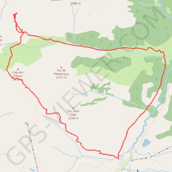 Itinéraire Boucle vers Tuc de Parros - Cap De Closos par le Pla de Beret, distance, dénivelé, altitude, carte, profil, trace GPS