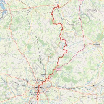 Itinéraire GR 39 : Du Mont Saint Michel (Manche) à Messac (Ille-et-Vilaine), distance, dénivelé, altitude, carte, profil, trace GPS