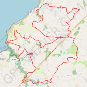 Itinéraire Circuit de Planguenoual, distance, dénivelé, altitude, carte, profil, trace GPS