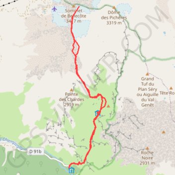 Itinéraire Sommet de Bellecôte, distance, dénivelé, altitude, carte, profil, trace GPS