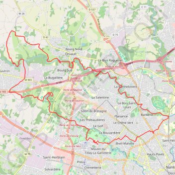 Itinéraire Chézine - Cens - Gesvre, distance, dénivelé, altitude, carte, profil, trace GPS