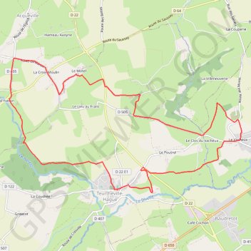 Itinéraire Teurthéville-Hague (50690), distance, dénivelé, altitude, carte, profil, trace GPS