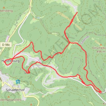 Itinéraire Entre Garrebourg et Haselbourg, distance, dénivelé, altitude, carte, profil, trace GPS
