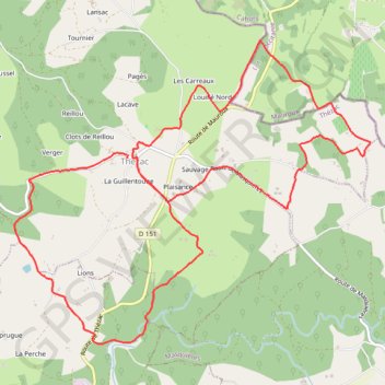 Itinéraire Thezac, distance, dénivelé, altitude, carte, profil, trace GPS