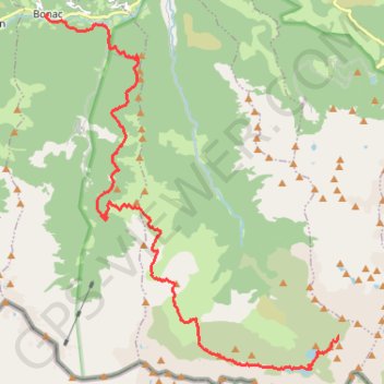 Itinéraire Pyrénées - Estagnous - Bonac, distance, dénivelé, altitude, carte, profil, trace GPS