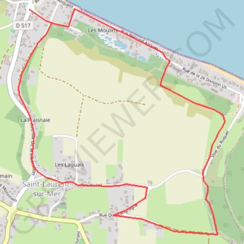 Itinéraire Circuit D'Omaha Beach, distance, dénivelé, altitude, carte, profil, trace GPS