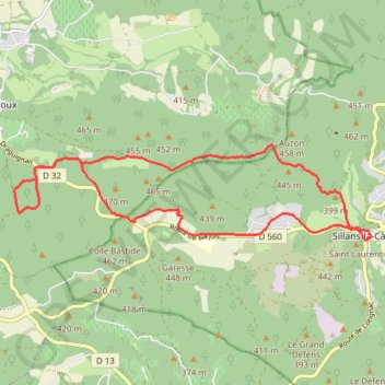 Itinéraire Du village au Grand Pouvet - SILLANS LA CASCADE - 83, distance, dénivelé, altitude, carte, profil, trace GPS