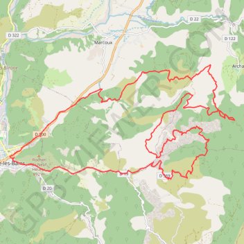 Itinéraire Les fabuleuses Terres Noires de Digne-les-Bains - 19173 - UtagawaVTT.com, distance, dénivelé, altitude, carte, profil, trace GPS