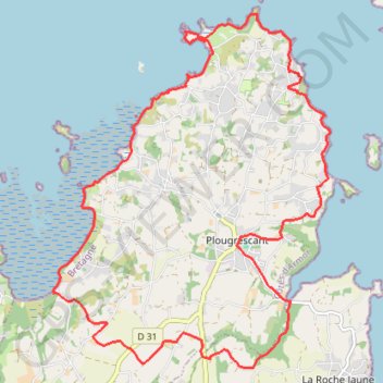 Itinéraire Plousgrescants, distance, dénivelé, altitude, carte, profil, trace GPS