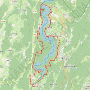 Itinéraire Jura : Tour du lac de Vouglans-20804401, distance, dénivelé, altitude, carte, profil, trace GPS