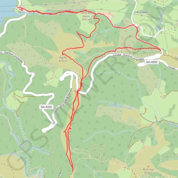 Itinéraire Agiña (618m), Capilla de Agiña en circuit depuis San Anton, distance, dénivelé, altitude, carte, profil, trace GPS