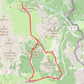 Itinéraire Col des Thures, distance, dénivelé, altitude, carte, profil, trace GPS