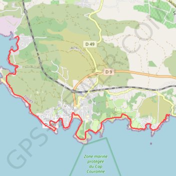 Itinéraire Sentier du littoral - Martigues, distance, dénivelé, altitude, carte, profil, trace GPS