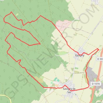 Itinéraire Circuit Savigny-le-Sec - Épagny, distance, dénivelé, altitude, carte, profil, trace GPS