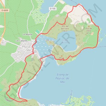 Itinéraire Peyriac-de-mer-12km, distance, dénivelé, altitude, carte, profil, trace GPS